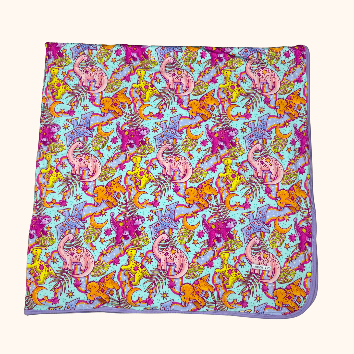 Cosmic Dino 3-Layer Bamboo Blanket