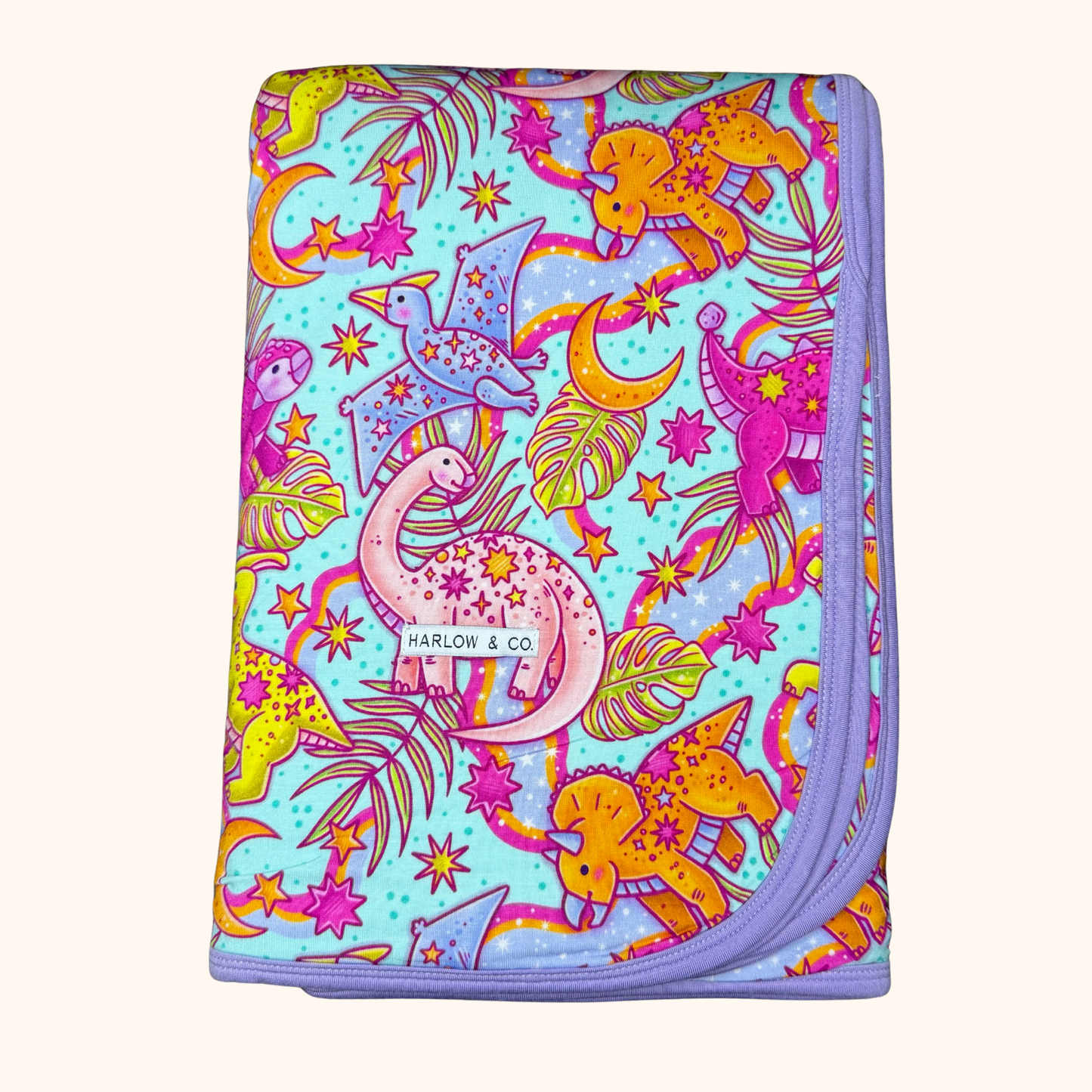 Cosmic Dino 3-Layer Bamboo Blanket