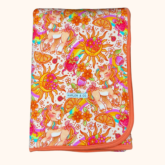 Sunshine Unicorn 3-Layer Bamboo Blanket