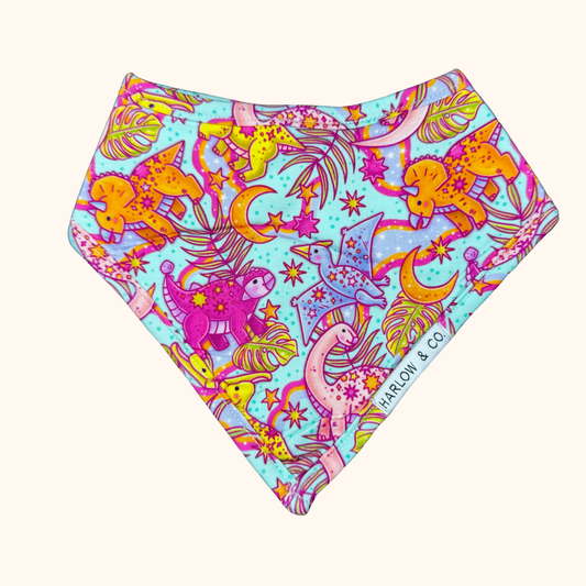 Cosmic Dino Bamboo Bandana Bib