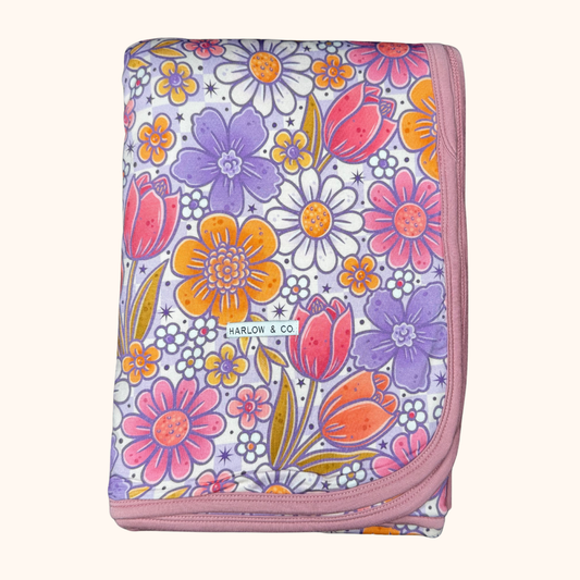 Lavender Bloom 3-Layer Bamboo Blanket