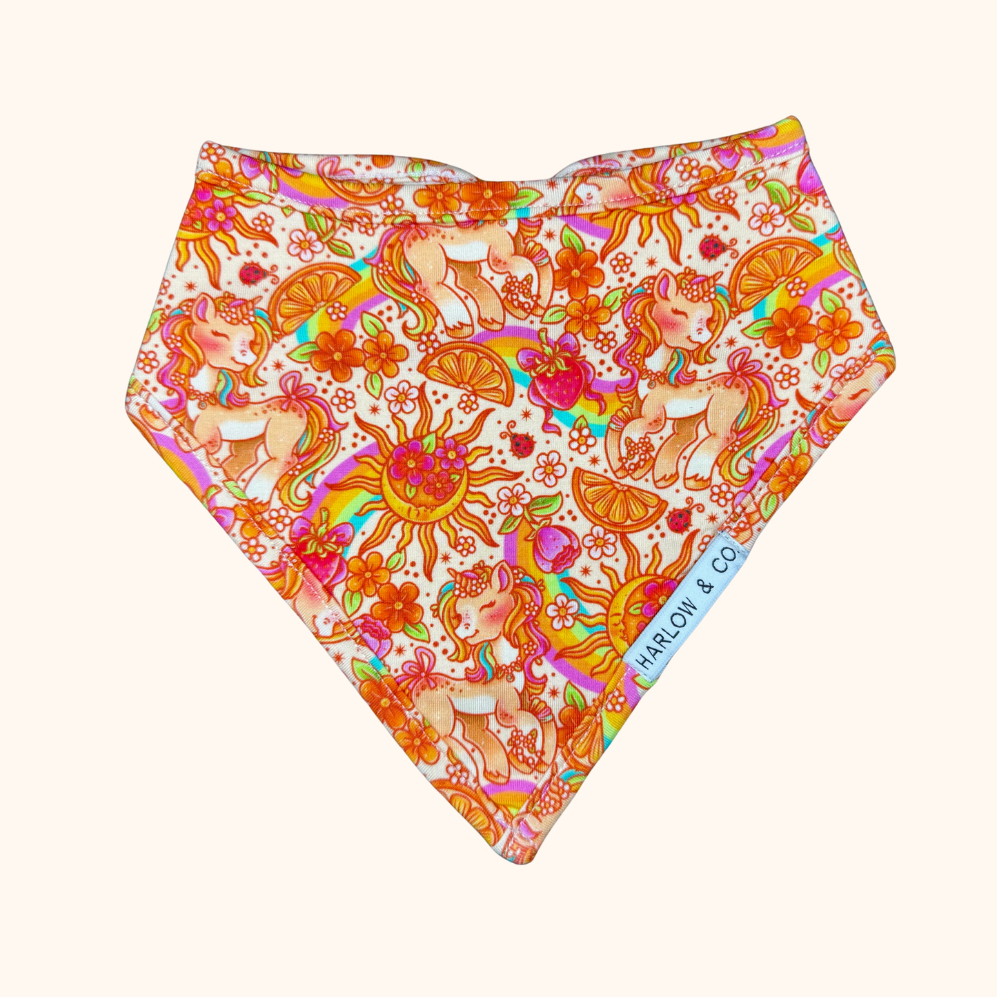 Sunshine Unicorn Bamboo Bandana Bib