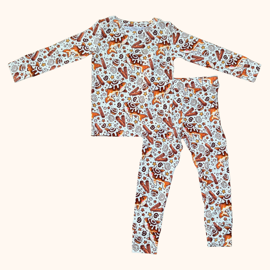 Cinnamon Roll Sharks Two-Piece Bamboo Pajama Set