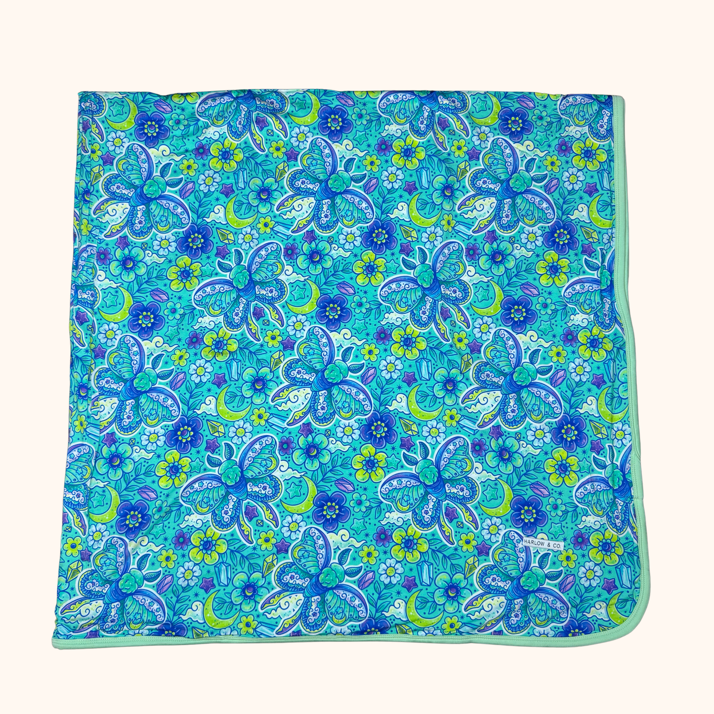 Moonlit Moths 3-Layer Bamboo Blanket