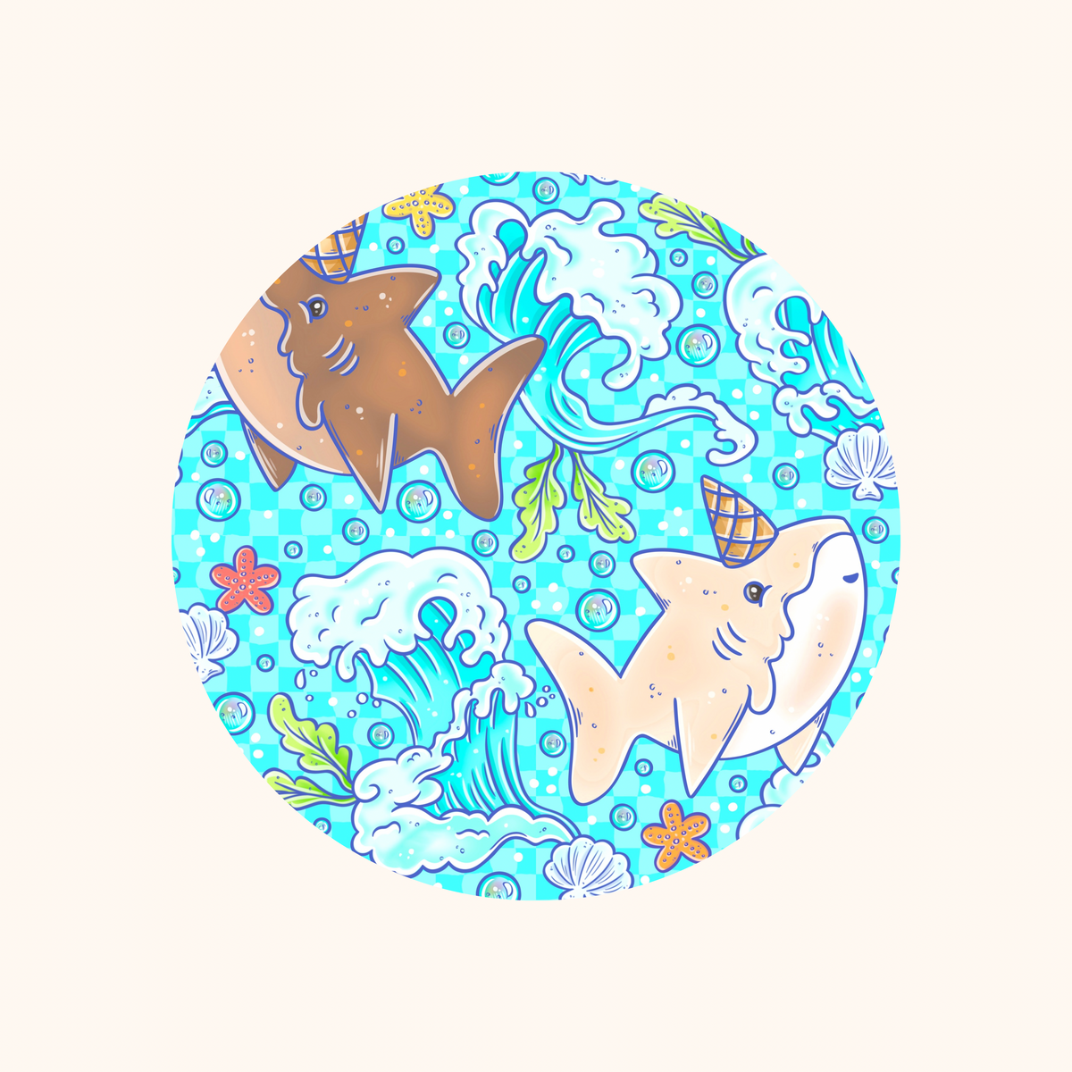 Ice Cream Sharks Convertible Bamboo Zippy