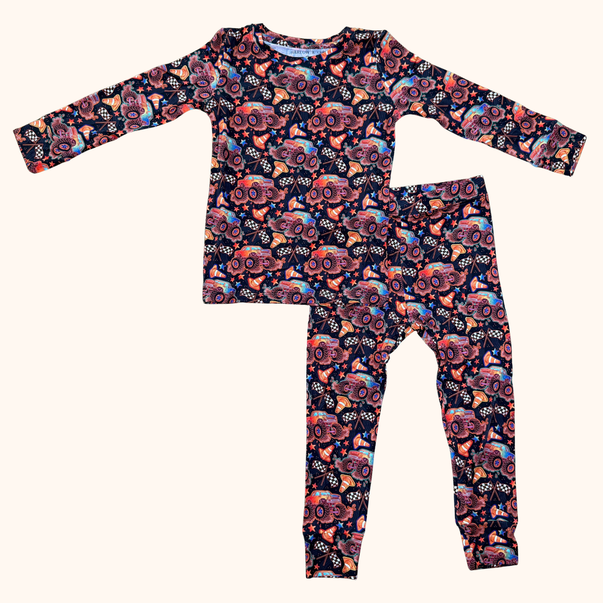 Monster Truck Two-Piece Bamboo Pajama Set